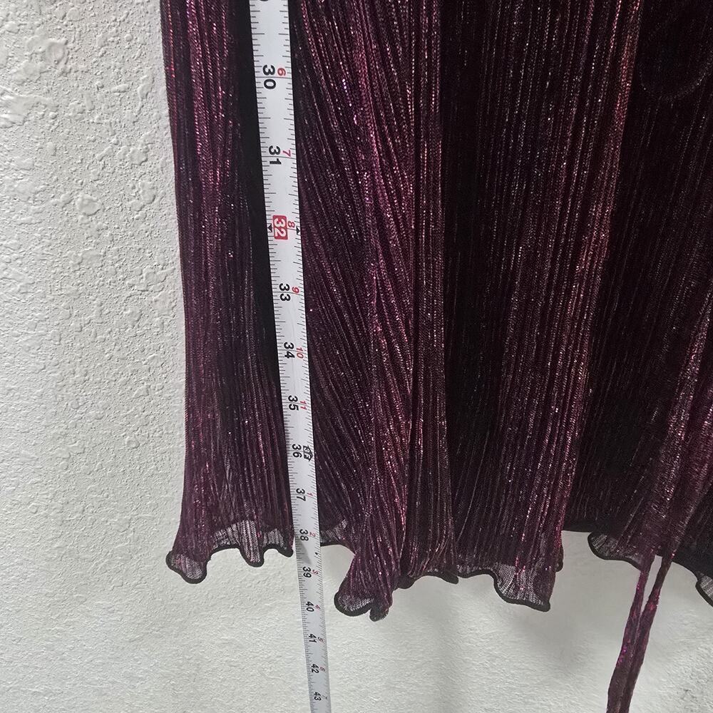 Jessica Howard 22W Metallic Pleated DressPlum Purple Sparkle Party Cocktal - Picture 10 of 11